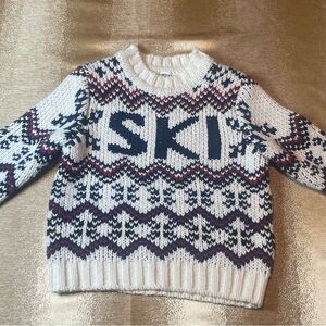 Show Me Your MuMu Kids Cream, Navy & Burgundy Knit Sweater